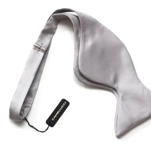 Men's Self‎ tied Bow Tie Big Butterfly Bow tie Light Grey